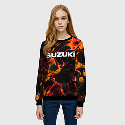 Свитшот женский Suzuki red lava, цвет: 3D-черный — фото 2