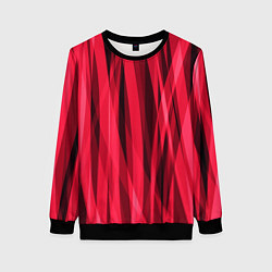 Женский свитшот Красно-розовые абстрактные полосы