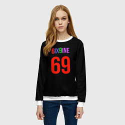 Свитшот женский 6ix9ine logo, цвет: 3D-белый — фото 2