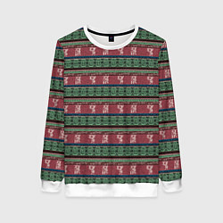 Свитшот женский Древняя Мексика, цвет: 3D-белый