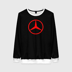 Свитшот женский Mercedes logo red, цвет: 3D-белый