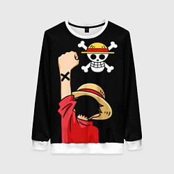 Свитшот женский One piece - Monkey D Luffy, цвет: 3D-белый