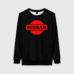 Свитшот женский Nissan red logo, цвет: 3D-черный