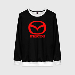 Свитшот женский Mazda red logo, цвет: 3D-белый