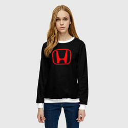 Свитшот женский Honda red logo auto, цвет: 3D-белый — фото 2