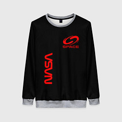 Женский свитшот Nasa space red logo