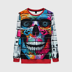 Женский свитшот Crazy color skull - graffiti