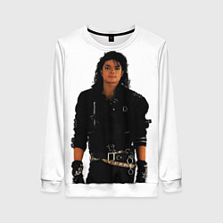 Свитшот женский Michael Jackson whos bad, цвет: 3D-белый