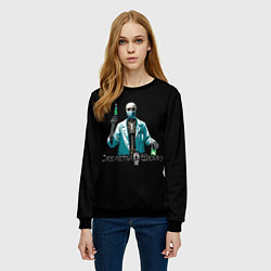 Свитшот женский Арт Скелет в маске со шприцем Скелеты в шкафу, цвет: 3D-черный — фото 2