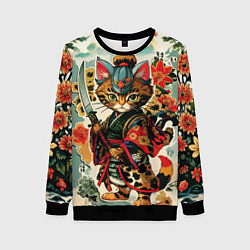 Женский свитшот Якудза самурай кот с мечом