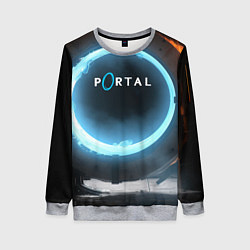 Свитшот женский Portal logo game, цвет: 3D-меланж