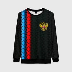 Свитшот женский Россия спорт герб, цвет: 3D-черный