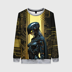 Свитшот женский Боевая женщина-андроид, цвет: 3D-меланж