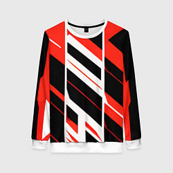 Женский свитшот Black and red stripes on a white background