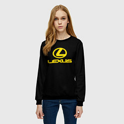 Свитшот женский Lexus yellow logo, цвет: 3D-черный — фото 2