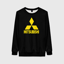 Свитшот женский Mitsubishi logo yelow, цвет: 3D-черный