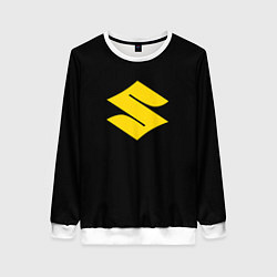 Свитшот женский Suzuki logo yellow, цвет: 3D-белый