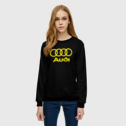 Свитшот женский Audi logo yellow, цвет: 3D-черный — фото 2