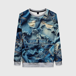 Свитшот женский Denim rags - fashion trend, цвет: 3D-меланж