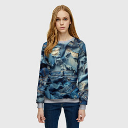 Свитшот женский Denim rags - fashion trend, цвет: 3D-меланж — фото 2