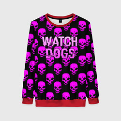 Свитшот женский Watch dogs neon skull, цвет: 3D-красный