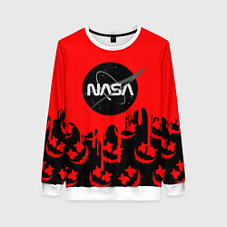 Свитшот женский Marshmello x Nasa red, цвет: 3D-белый