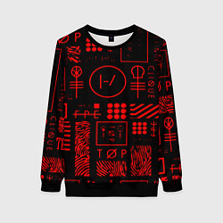 Свитшот женский Twenty one pilots pattern rock, цвет: 3D-черный