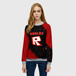 Свитшот женский Roblox текстура мобайл гейм, цвет: 3D-меланж — фото 2