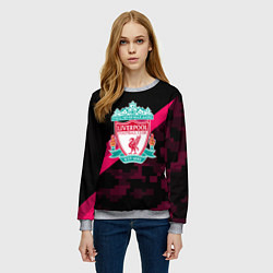 Свитшот женский Liverpool sport fc club, цвет: 3D-меланж — фото 2