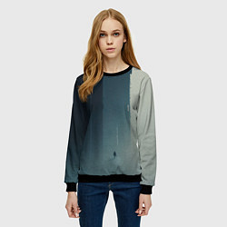 Свитшот женский Человек в городском тумане, цвет: 3D-черный — фото 2