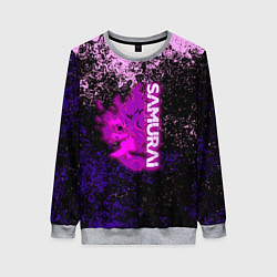 Женский свитшот Samurai neon logo краски