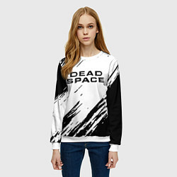 Свитшот женский Dead space чёрные краски, цвет: 3D-белый — фото 2