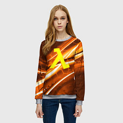 Свитшот женский Half life valve steel, цвет: 3D-меланж — фото 2