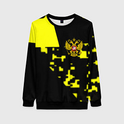 Свитшот женский Россия имперский стиль пиксели, цвет: 3D-черный
