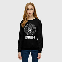 Свитшот женский Ramones rock logo, цвет: 3D-черный — фото 2