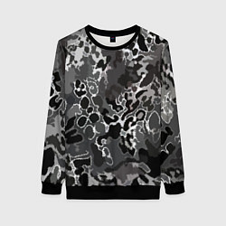 Женский свитшот Чёрно-серый абстракция