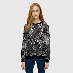 Свитшот женский Чёрно-серый абстракция, цвет: 3D-черный — фото 2