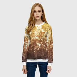 Свитшот женский Абстракция - yellow sad weather, цвет: 3D-белый — фото 2