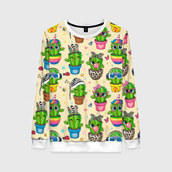 Женский свитшот Мультяшные кактусы