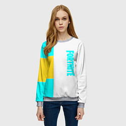 Свитшот женский Fortnite geometry color, цвет: 3D-меланж — фото 2