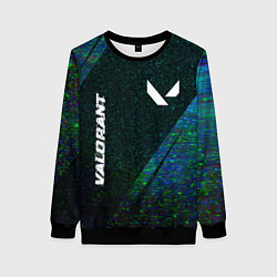 Свитшот женский Valorant glitch blue cybersport, цвет: 3D-черный