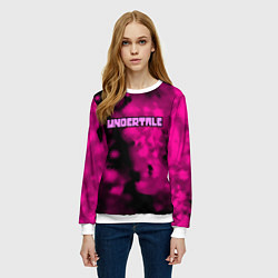 Свитшот женский Undertale pink game, цвет: 3D-белый — фото 2