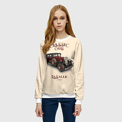 Свитшот женский Классические автомобили LaSalle, цвет: 3D-белый — фото 2