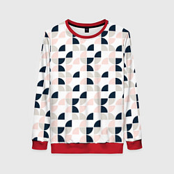 Свитшот женский Узор полукруг, цвет: 3D-красный