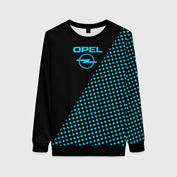 Свитшот женский Opel чёрно-голубой шахматка, цвет: 3D-черный