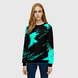 Свитшот женский Неоновые краски текстура, цвет: 3D-черный — фото 2
