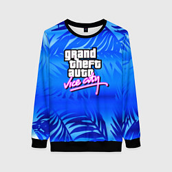 Свитшот женский GTA vice city тропики, цвет: 3D-черный