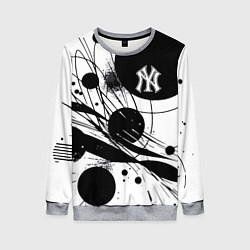 Свитшот женский New York Yankees baseball team - abstraction, цвет: 3D-меланж