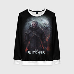 Свитшот женский Ведьмак и белый зверь, цвет: 3D-белый