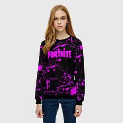 Свитшот женский Fortnite краски, цвет: 3D-черный — фото 2